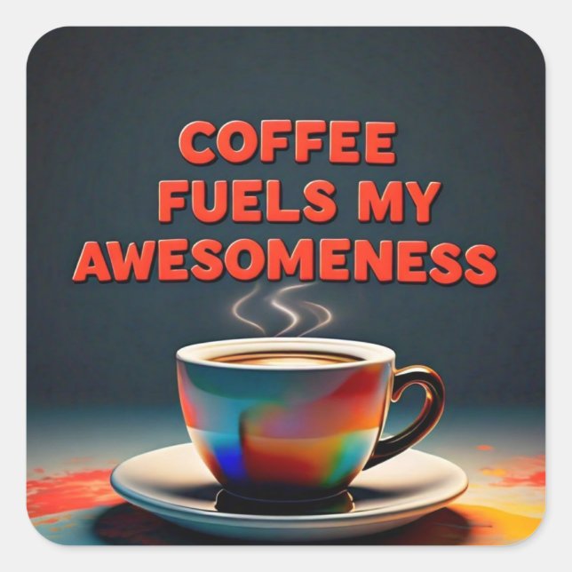 COffee Square Sticker (Front)