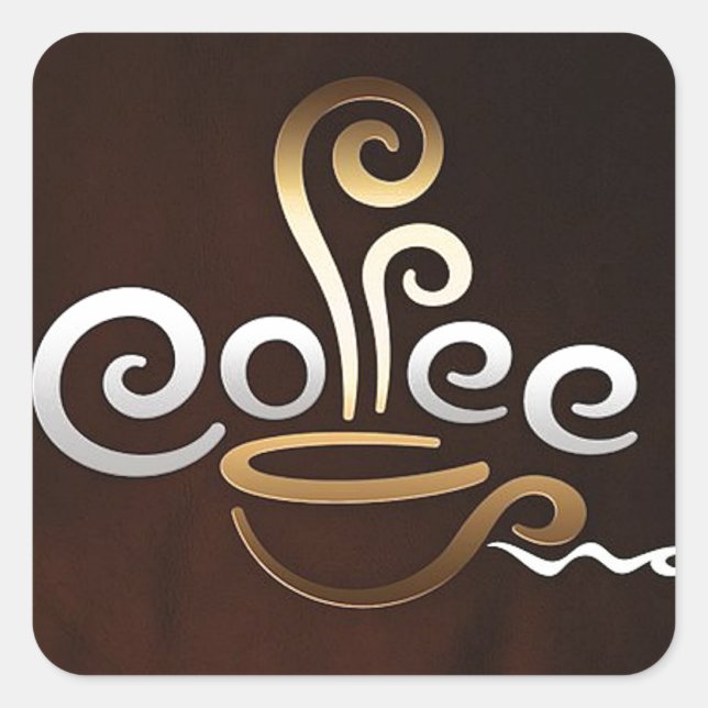 Coffee Square Sticker (Front)