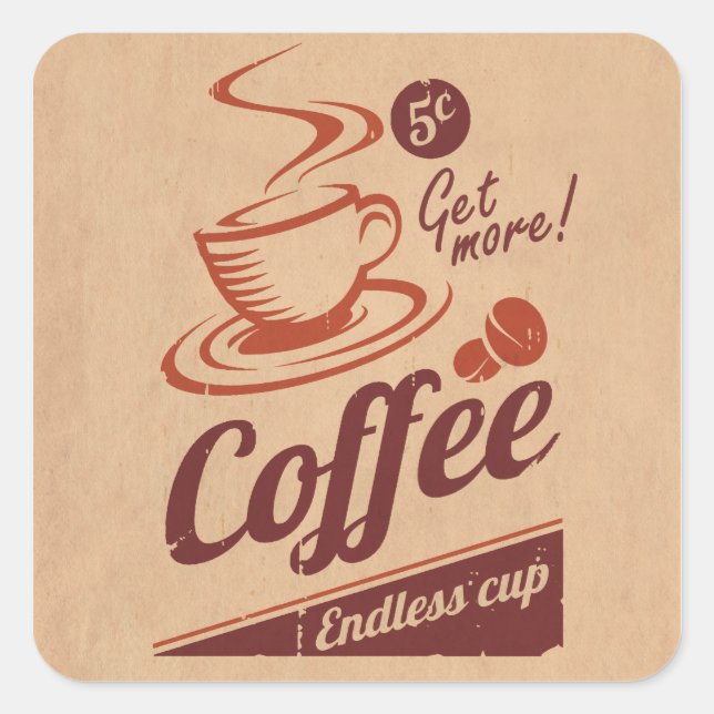 Coffee Square Sticker (Front)