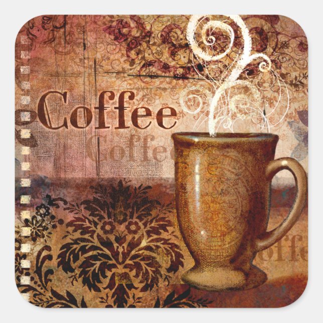 Coffee Square Sticker (Front)