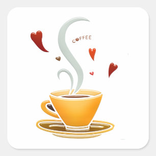Coffee Square Sticker