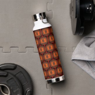 coffee  squares  no 2-retro pattern water bottle