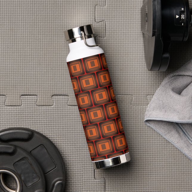 coffee  squares  no 2-retro pattern water bottle (Gym)