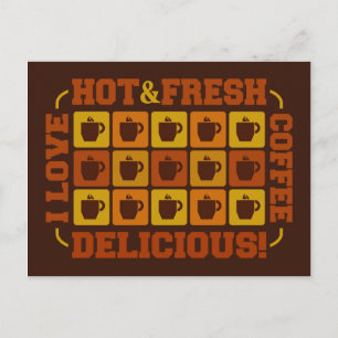Coffee Squares postcard, customizable Postcard