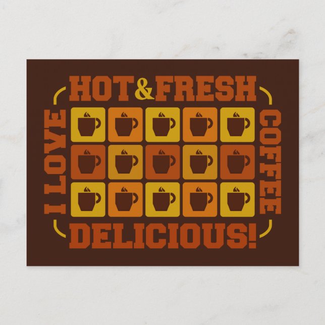 Coffee Squares postcard, customizable Postcard (Front)