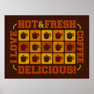 Coffee Squares poster, customizable Poster