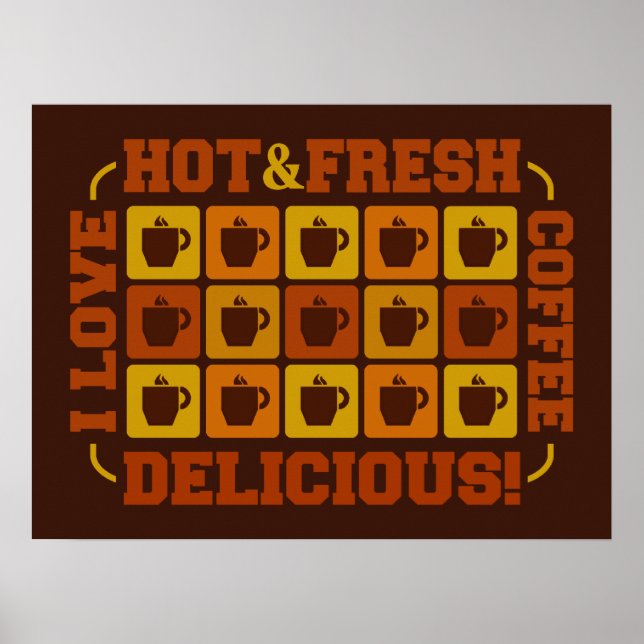 Coffee Squares poster, customizable Poster (Front)