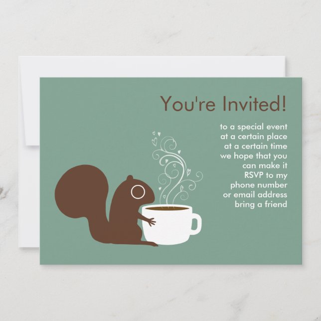 Coffee Squirrel Party Announcement (Front)