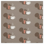 Coffee Squirrel | Warm Winter Holiday Animal Art Fabric