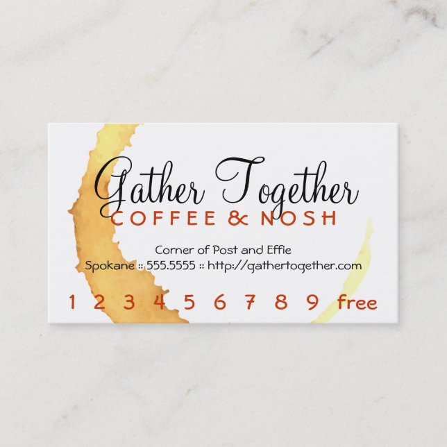 Coffee Stain Gather Punch / Loyalty Card (Front)