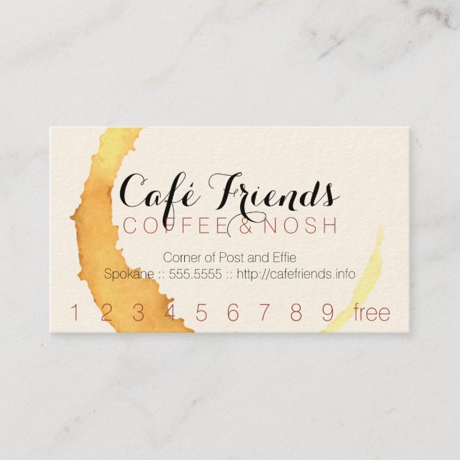 Coffee Stain Gather Punch / Loyalty Card (Front)