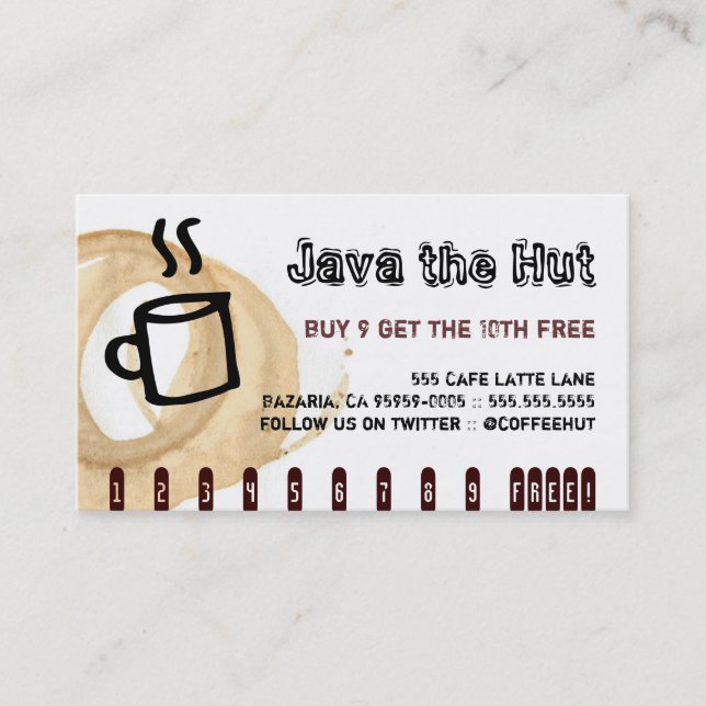 Coffee Stain Logo Drink Punch Card (Front)