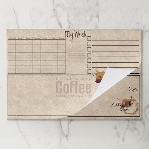Coffee Stain Paper Pad