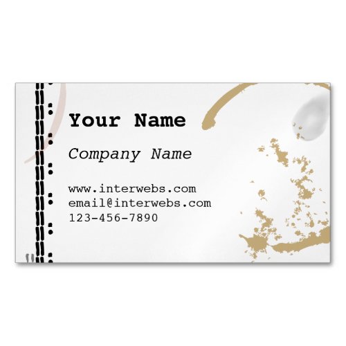 Coffee Stain Typeart Custom Magnetic Business Card