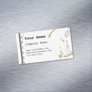 Coffee Stain Typeart Custom Magnetic Business Card