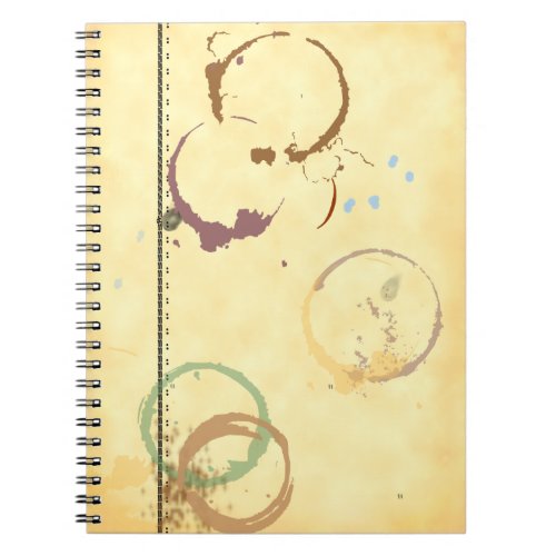 Coffee Stain Typeart Grunge Faux_Parchment Pattern Notebook