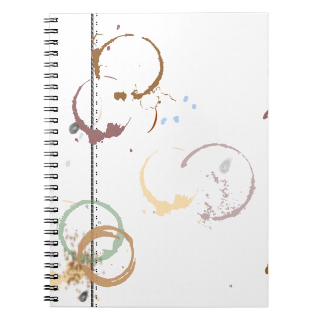 Coffee Stain Typeart Grunge Pattern Notebook (Front)