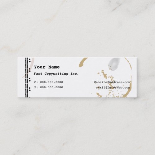 Coffee Stain Typewriter Art Skinny Business Cards