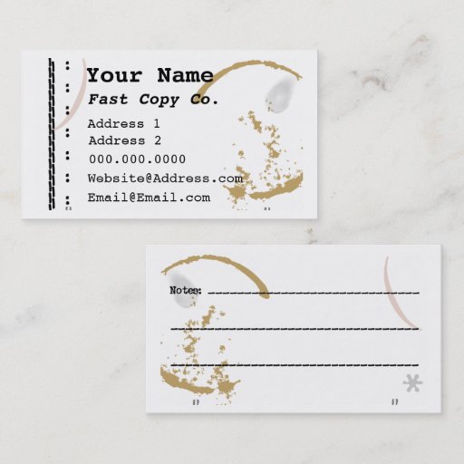 Customizable Coffee Stain Typewriter Grunge Business Cards