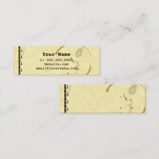 Coffee Stain Typewriter Grunge Business Cards (Front/Back)