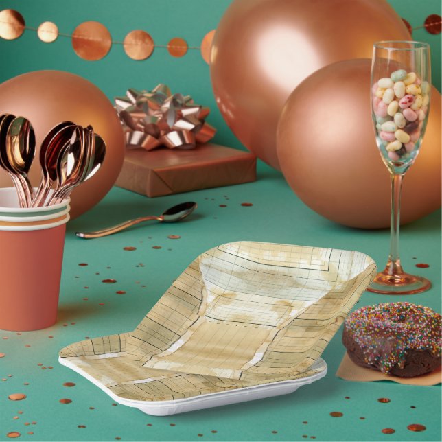 Coffee Stained Ledger Accountant Paper Plates (Multi)
