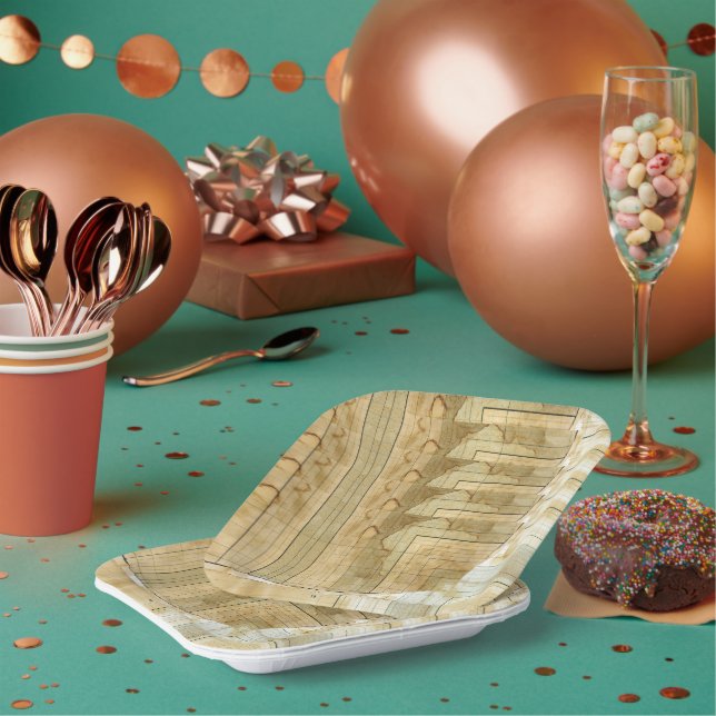 Coffee Stained Ledger Accountant Paper Plates (Multi)