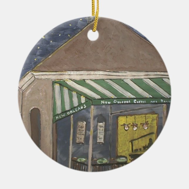 Coffee Stand Ceramic Ornament (Front)