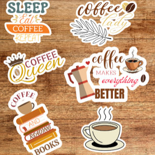 Coffee Sticker Custom Cut Vinyl Stickers