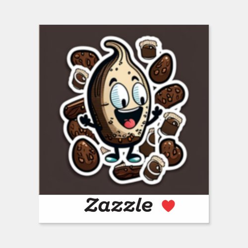 Coffee sticker with chocolate and milk