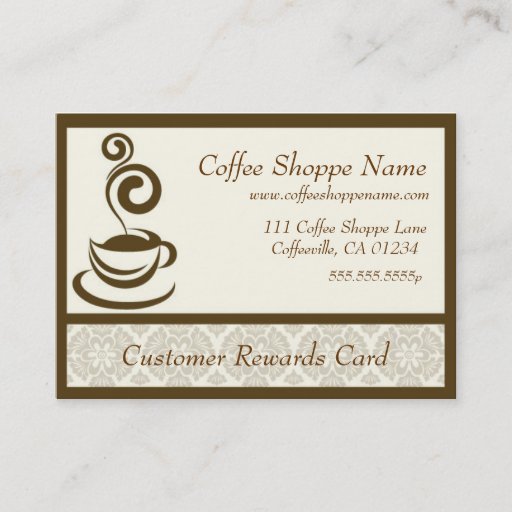 Customizable Coffee Store Punch Cards Business Card