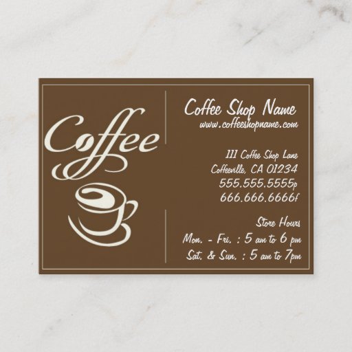 Customizable Coffee Store Punch Cards Business Card Templates