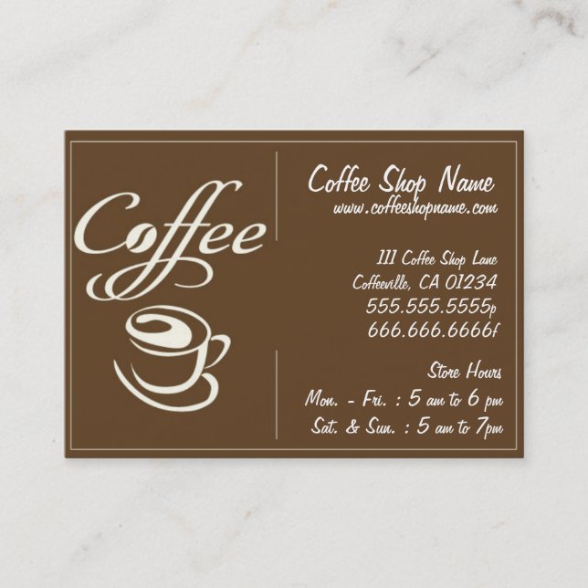 Coffee Store Punch Cards (Front)
