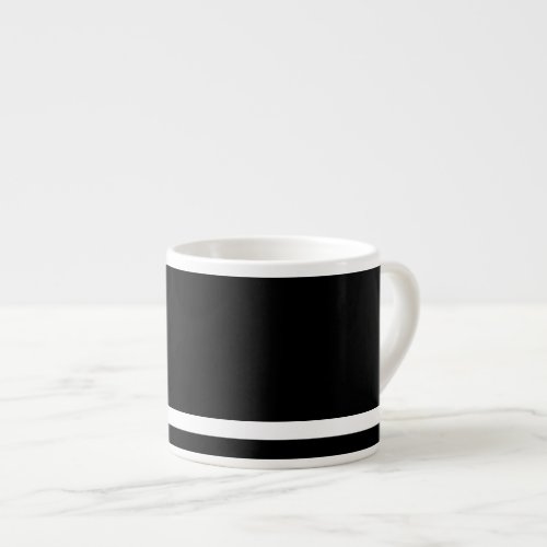 Coffee Strong Black With White Stripe  Espresso Cup