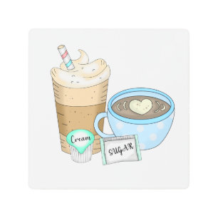 Coffee, Sugar and Cream Hand Drawn Art