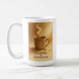 Coffee & Sunshine – Cozy Morning Sepia Art Coffee Mug