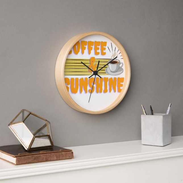Coffee & Sunshine – Positive Morning Vibes  Clock (Office)