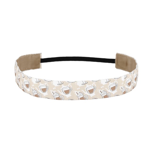 Coffee, sweet pattern athletic headband (Front)