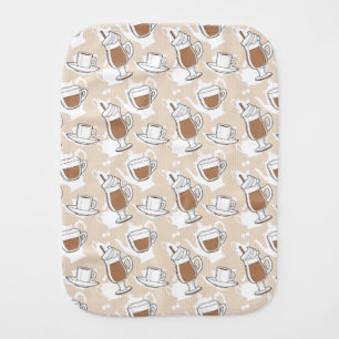 Coffee, sweet pattern baby burp cloth
