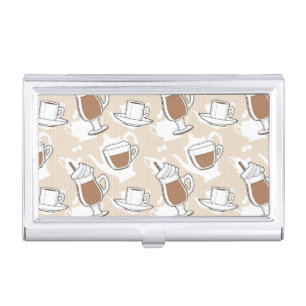 Coffee, sweet pattern business card case