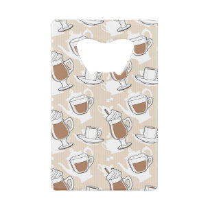 Coffee, sweet pattern credit card bottle opener