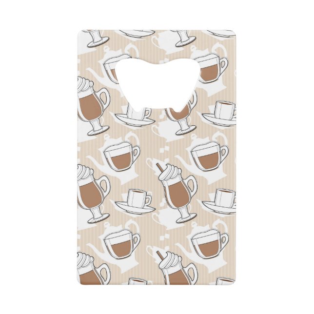 Coffee, sweet pattern credit card bottle opener (Front)