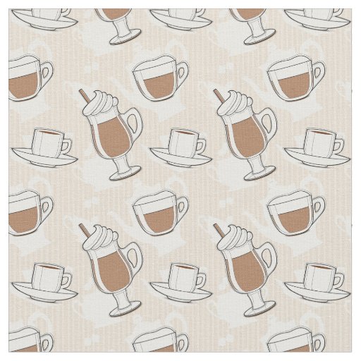 Coffee, sweet pattern fabric