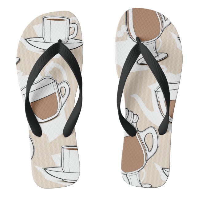 Coffee, sweet pattern flip flops (Footbed)