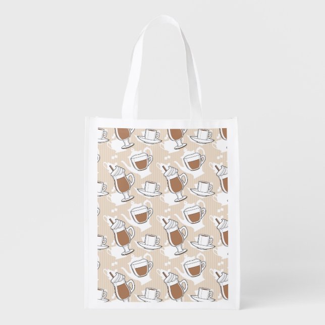 Coffee, sweet pattern grocery bag (Front)