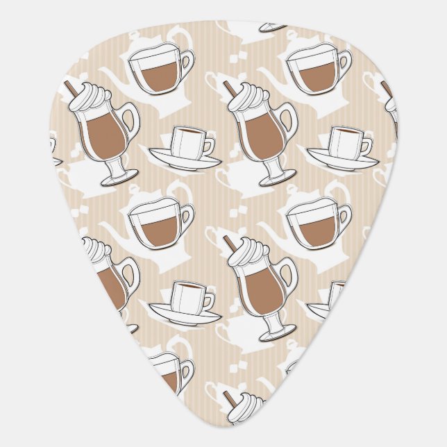 Coffee, sweet pattern guitar pick (Front)
