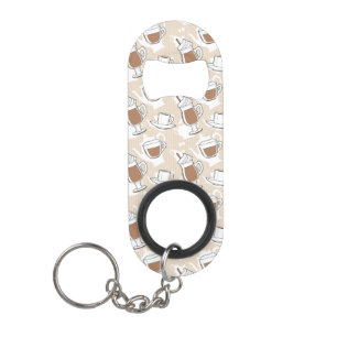 Coffee, sweet pattern keychain bottle opener