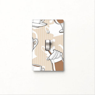 Coffee, sweet pattern light switch cover