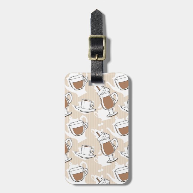 Coffee, sweet pattern luggage tag (Front Vertical)