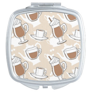 Coffee, sweet pattern makeup mirror