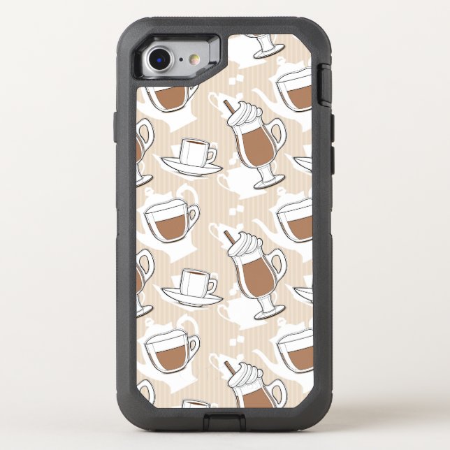 Coffee, sweet pattern otterbox iPhone case (Back)